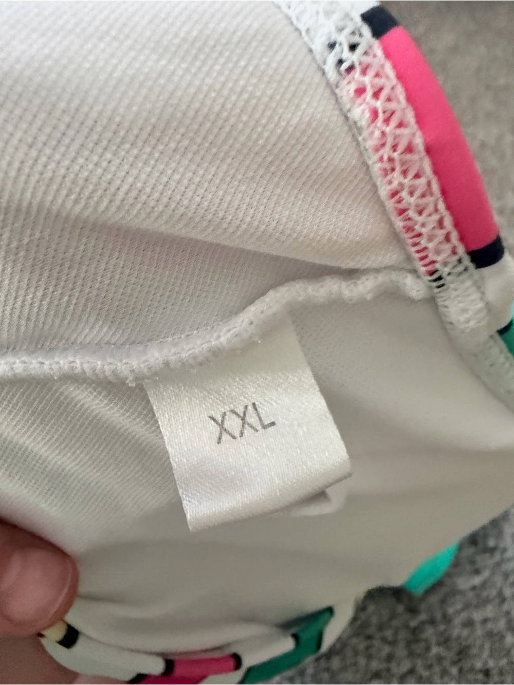 Striped Multi-Color Bikini Top with Aqua Bottoms - Picture 4 of 4